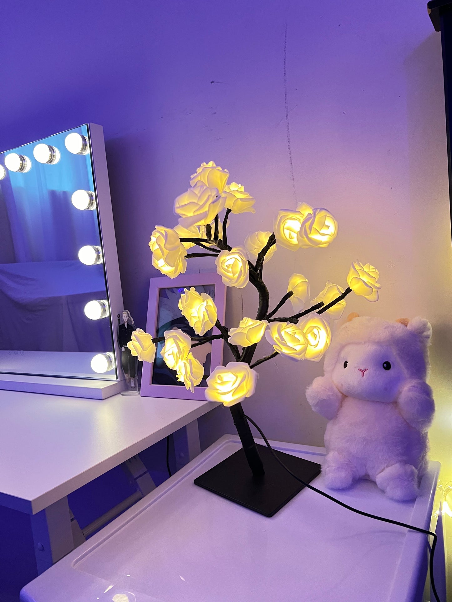 Lampe LED arbre en fleurs — modèle Vanilla Rose